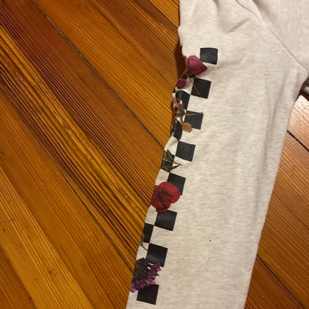 Vans Gray Crewneck Hoodie with Floral Checker Logo - Picture 2 of 4